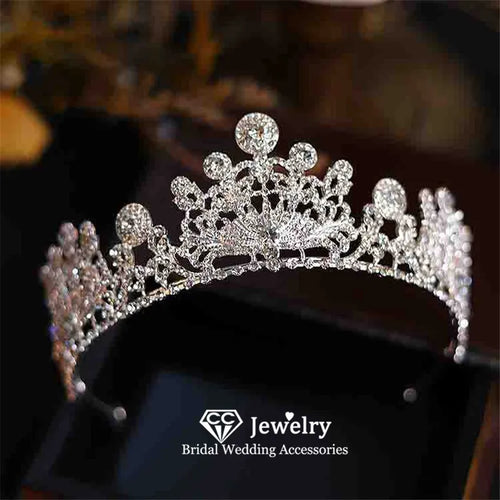 CC Crown for Women Wedding Accessories Bridal Headpiece Engagement Hair Ornaments