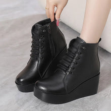 Load image into Gallery viewer, Winter Women Shoes Woman Genuine Leather Wedges Snow Boots q155