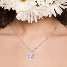 Cargar imagen en el visor de la galería, Purple/White Butterfly Love Pendant Necklace for Women Aesthetic Female Neck Accessories Wedding Jewelry