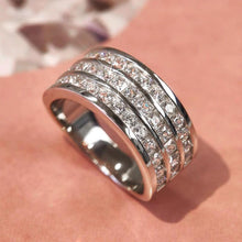 Load image into Gallery viewer, Silver Color Three-Lines CZ Rings Luxury Wedding Jewelry for Women hr59 - www.eufashionbags.com