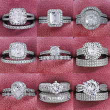 Charger l&#39;image dans la galerie, Luxury Silver Color Luxury Wedding Rings Set for Women mr01 - www.eufashionbags.com