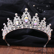 Load image into Gallery viewer, Luxury Silver Color AB Crystal Bridal Tiaras Crown Headband Wedding Hair Jewelry l29