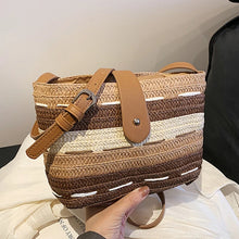 Charger l&#39;image dans la galerie, New Summer Beach Straw Bags for Women Straw Shoulder Crossbody Bags a177