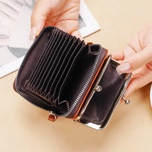 Cargar imagen en el visor de la galería, Small Compact PU Leather Women Wallet Vintage Card Holder Coin Purse w172