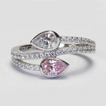 Load image into Gallery viewer, Waterdrop Pink/White Cubic Zirconia Women Rings Luxury Trendy Wedding Band Accessories