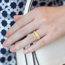 Cargar imagen en el visor de la galería, Fashion Women Rings for Wedding Gold Color Rings Inlaid Dazzling Cubic Zirconia Engagement Band Jewelry