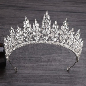 Luxury Crystal Leaves Wedding Crown Queen Tiaras Headbands a87