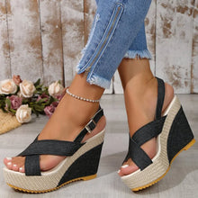 Laden Sie das Bild in den Galerie-Viewer, Women Sandals Wedge Shoes Heels Sandalias Mujer 2024 Summer Shoes For Women High Heels Sandals Peep Toe Platform Sandals