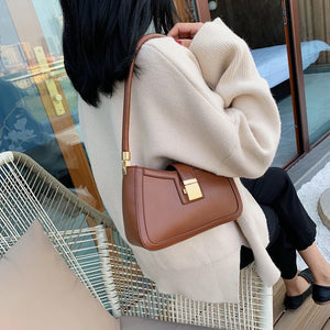 Luxury Brand Pu Leather Shoulder Bags For Women Hit Lock Small Travel Purse z89