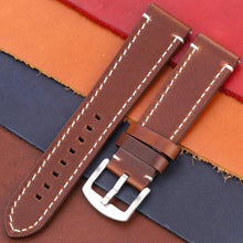 Carica l&#39;immagine nel visualizzatore di Gallery, Genuine Leather Watch band 7 Colors Strap 18mm 20mm 22mm 24mm Women Men Cowhide Smart Watch Band - www.eufashionbags.com
