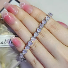 画像をギャラリービューアに読み込む, Luxury Heart Silver Color Bracelet Bangle for Women n17