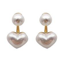 Load image into Gallery viewer, Heart Imitation Pearl Drop Earrings for Women  Fashion Sweet Ear Accessories