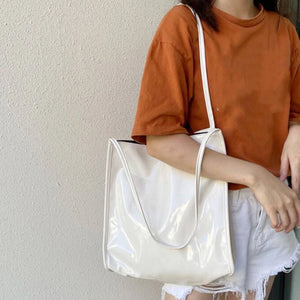 Luxury Patent Leather Tote Bag Female Large Shoulder Bag Advanced Top-handle Bag Shopping Bag