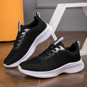 Women Mesh Breathable Flats Lightweight Lace-up Sports Shoes Men Trainers Walking Sneakers x52