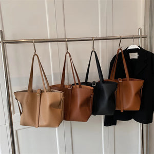 Vintage Women Soft Leather Designer Simple Handbags and Purses Shoulder Side Bags