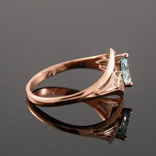 Load image into Gallery viewer, Rose Gold Color Women Rings Marquise Blue Cubic Zirconia Wedding Party Accessories