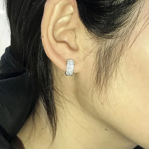 Sparkling Crystal CZ Hoop Earrings for Women Daily Wear Temperament Ear Circle Earrings