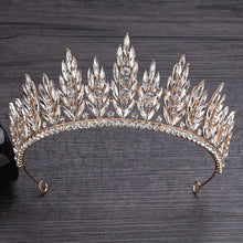 画像をギャラリービューアに読み込む, Luxury Crystal Leaves Wedding Crown Queen Tiaras Headbands a87