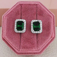 Cargar imagen en el visor de la galería, silver color Green Dubai Jewelry Set for Women Wedding Earings Ring bracelet mj31 - www.eufashionbags.com