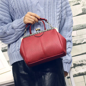 Women Vintage Pillow Designer Crossbody Bag Clip Shoulder Handbag Messenger Bags Female PU Leather Shopping Tote Bags