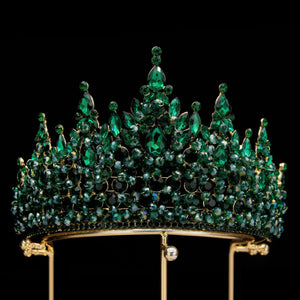 Large Baroque Rhinestone Bridal Tiaras Purple Queen Crowns Crystal Headpiece bc59 - www.eufashionbags.com