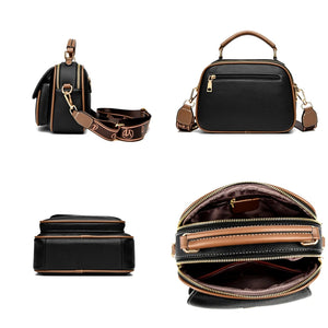 Luxury Soft Leather Women Shoulder Messenger Bag High Quality Multi-pocket Bag a191