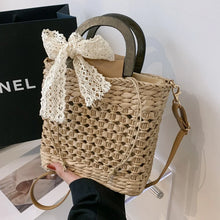 Load image into Gallery viewer, Women Straw Basket Crossbody Bags Top Handle Shoulder Bags Casual Designer Rattan Woven Summer Travel Beach Bag