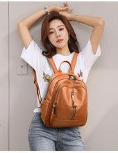 画像をギャラリービューアに読み込む, Large Women Backpack soft Leather School Bags For Girls Travel n07 - www.eufashionbags.com