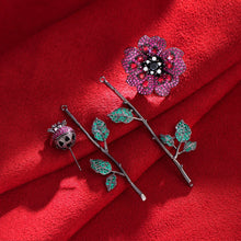 Load image into Gallery viewer, Cubic Zirconia Flower Leaf Long Dangle Drop Party Earrings for Women b161