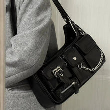 Laden Sie das Bild in den Galerie-Viewer, Brand Chain Women Bag Multiple Pockets Shoulder Crossbody Bag Fashion PU Leather Purse Handbag