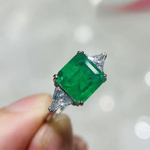 Carica l&#39;immagine nel visualizzatore di Gallery, 925 Sterling Silver Wedding Finger Rings For Women 9mmx9mm Paraiba Emerald Tourmaline Gemstone Ring