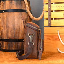 Laden Sie das Bild in den Galerie-Viewer, Crazy Horse Leather Shoulder Bag for Men Sling Side Pouch Vintage Crossbody Bags Business Travel Day Pack Handbag for Man