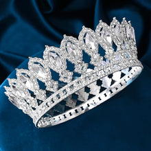 Cargar imagen en el visor de la galería, Vintage Queen Wedding Crown.Bride Headdress.Rhinestone Crystal Tiaras.Round diadem.Party Birthday Hair Jewelry Accessories