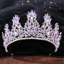 Load image into Gallery viewer, Purple Baroque Headband Crystal Tiaras Crowns Noiva Headpiece a92