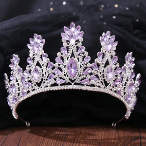 Purple Baroque Headband Crystal Tiaras Crowns Noiva Headpiece a92