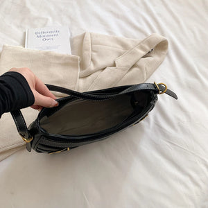 Belt Design Shoulder Bags for Women Leather Winter Fashion Saddle Crossbody Bag w35