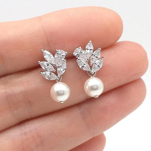 Fashion Cubic Zirconia Imitation Pearl Earrings Women Wedding Drop Earrings he24 - www.eufashionbags.com