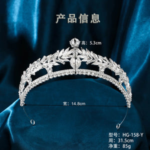 Luxury Princess Tiaras Women Silver Color White Crystal Bridal Wedding Crown Headbands Hair Accessories