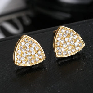 Luxury Triangle Stud Earrings Personality Copper Zirconia Earings Hip-hop Jewelry