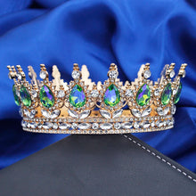 Cargar imagen en el visor de la galería, Gorgeous Crystal Wedding Crown, Royal Queen King AB Tiaras and Crowns, Bridal Diadem, Party Prom, Bride Headdress