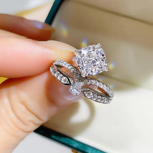 Princess Yellow/White Cubic Zirconia Wedding Rings for Women Engagement Proposal Rings