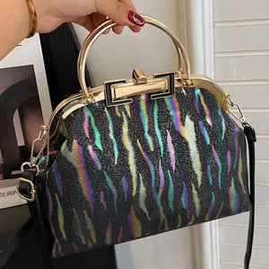 New Retro Women's Lock Chic Handbags Evening Clutch Designer Brand Shoulder Bags