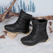 Laden Sie das Bild in den Galerie-Viewer, Women Waterproof Snow Boots Keep Warm Plush Platform Shoes Lace Up Mid-Calf Boots