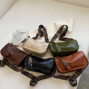 Vintage Shoulder Bag For Women PU Leather Pillow Bag Luxury Style Crossbody Messenger Bag Tote Purse