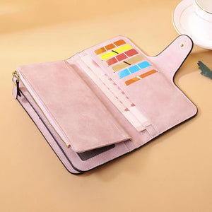 New Fashion Women Wallets PU Leather Long Design Purse Two Fold More Color Clutch Hot Card Pack