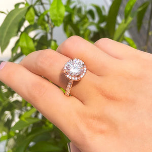 High Quality CZ Crystal 2 Carat Round Engagement Wedding Band Rings b143