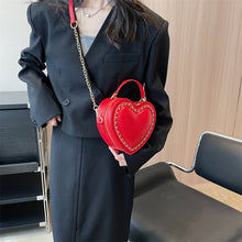Load image into Gallery viewer, Fashion Love Heart Shoulder Bags Women PU Leather Chain Handbag w161