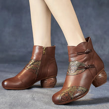 Cargar imagen en el visor de la galería, Winter Thick Heel Ankle Boots Women Warm Boots Shoes Handmade q143