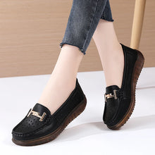 Load image into Gallery viewer, Women Flats Summer Women Genuine Leather Shoes With Low Heels Slip On Casual Flat Shoes Women Loafers Soft Nurse Ballerina Shoes