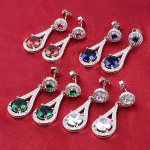 Silver Color Dangle Drop Long Earring for Women Christmas Gift Jewelry n25